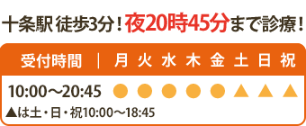 渋谷駅 徒歩5分！夜21時まで診療！